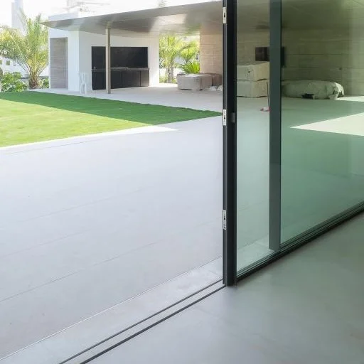 המסילה הסמויה מאפשרת קו אחיד בין פנים לחוץ, ללא מדרגה.